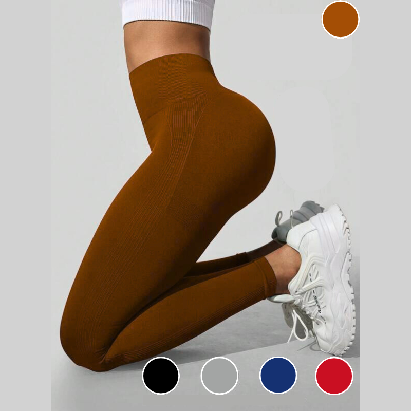 Calça Legging de Cintura Alta Sem Costura para Academia Feminina Elástica, Esportiva, Yoga e Fitness