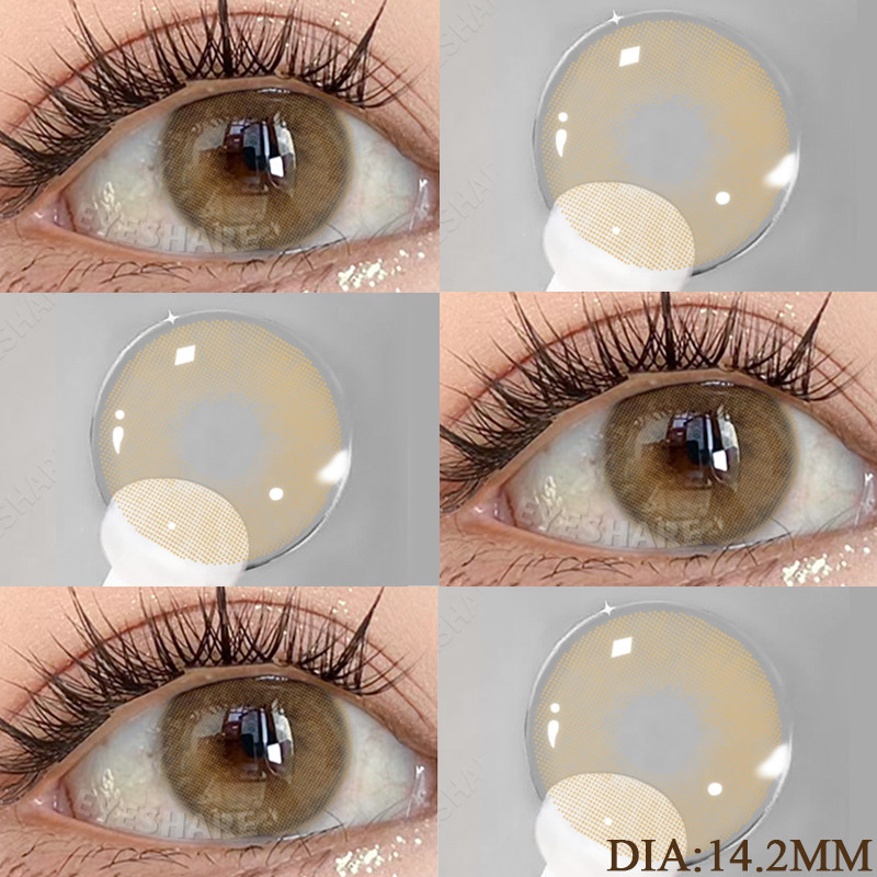 Eyeshare14.2 Mm Lentes De Contato Coloridas Para Alunos Naturais De Cor Clara Uso Anual Dos Olhos 1