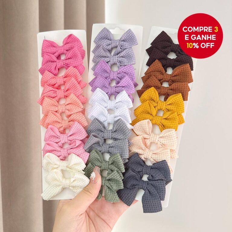 10 Pçs/Set Bonito Fita Bowknot Grampo De Cabelo P