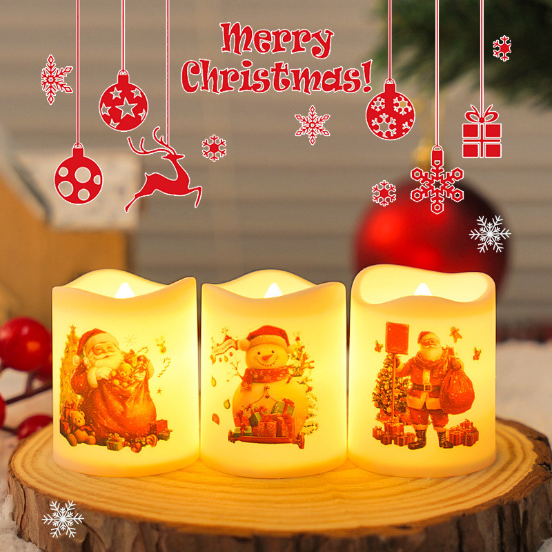 Luzes de velas de Natal LED luminosas decorações para árvores de Natal luzes atmosféricas de mesa de