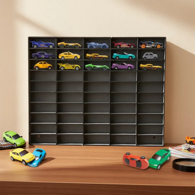 Porta Carrinhos Hot Wheels em Mdf Cru ou Preto Est