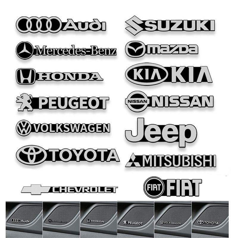 Adesivo De Decoração De metal Para Carro , Com Logotipo , Alto-Falante , Áudio , Modificação interio