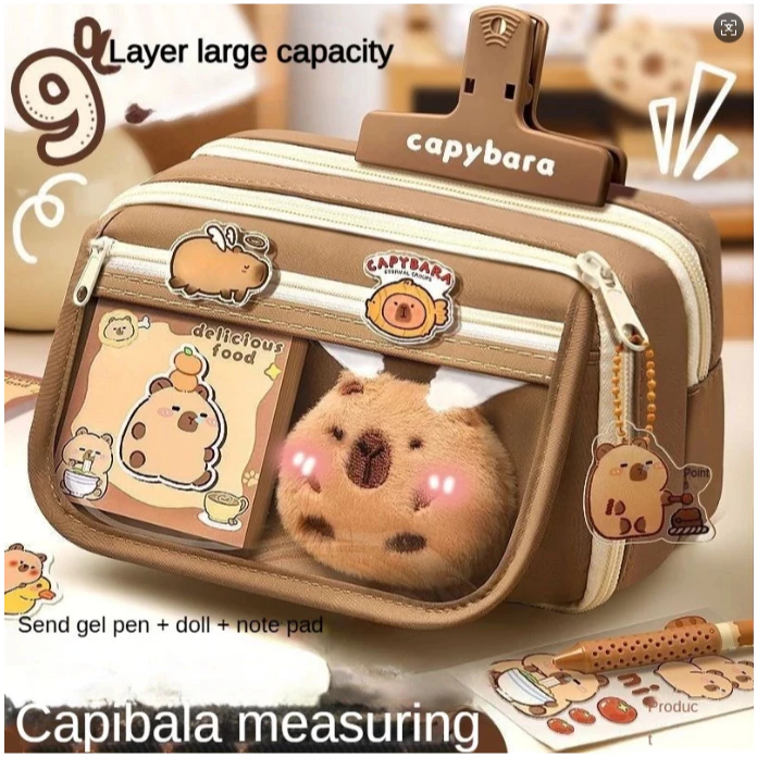 Estojo de Lápis Transparente Capivara Kuromi Gran