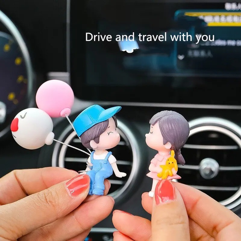 Carro Casal Ornamentos Acessórios Interiores Do Bonito Beijando Bonecas Decoração Elétrico Pequenos