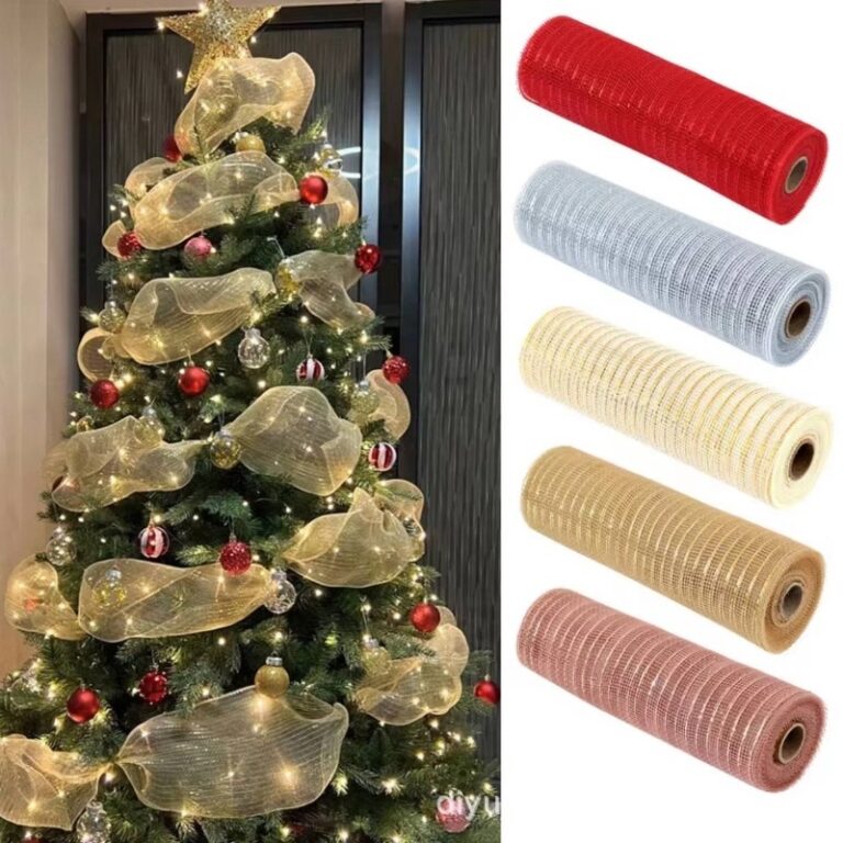 Fita De Natal Decoração De Árvore Malha Tule Ro