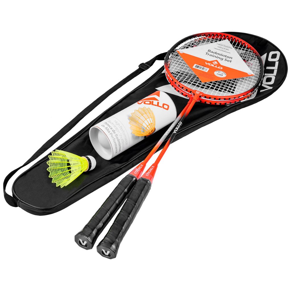 Kit Jogo De Badminton C/ 2 Raquetes 3 Petecas + Bolsa Vollo