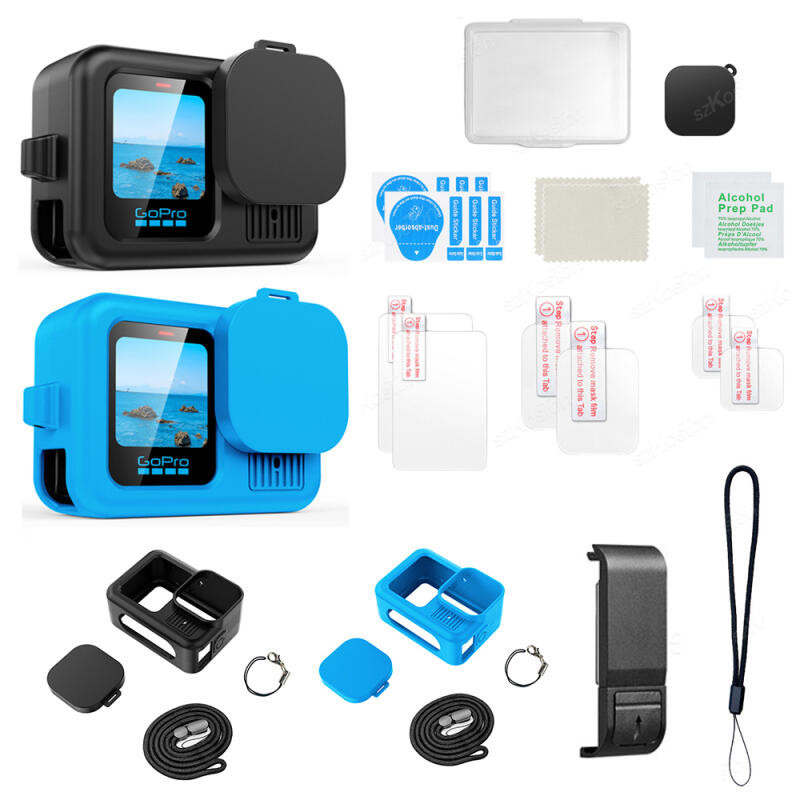 Capa De Silicone Para Gopro HERO 13 , Protetora De Borracha + Tampa De Lente , Película De Proteção