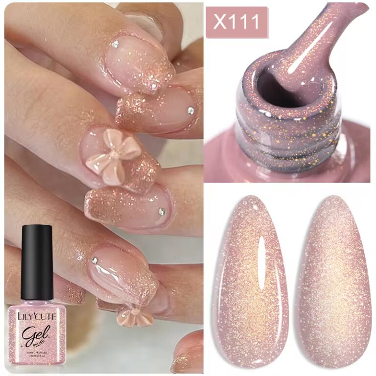 LILYCUTE Unha Gel Polonês Glitter Cor Nail Art Ma