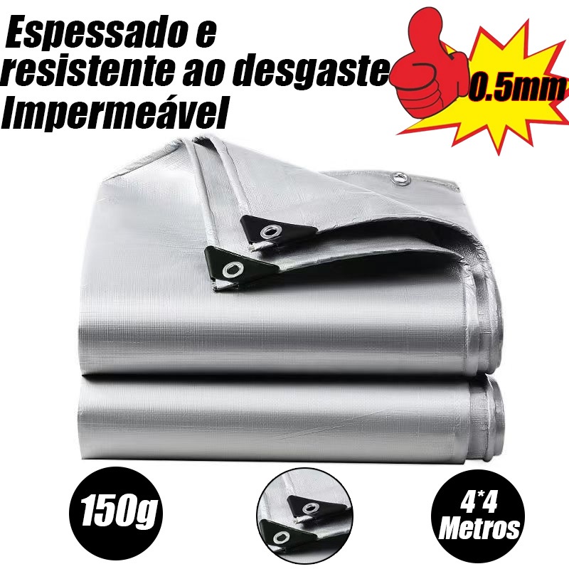Lona 3×2/ 3X4/ 4X4/ 3X5 Blackout Cinza Preta Impermeável 350 Micras Grossa 150g/