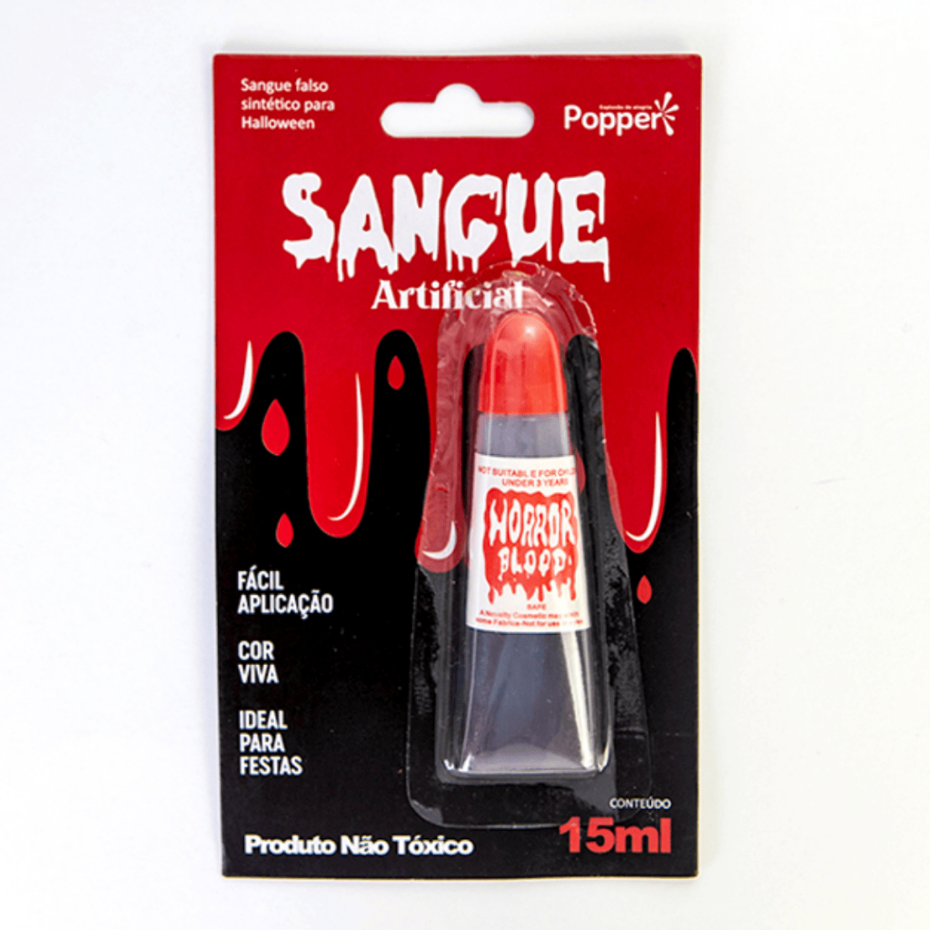 Kit Até 5 Sangue Falso Para Maquiagem Festa De Halloween Vermelho Fantasia Artificial 15 ML