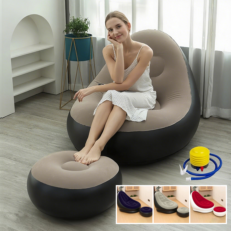 Poltrona Inflável E Conjunto De Sopro Ultra Lounge Portátil Para Descanso Preguiçoso