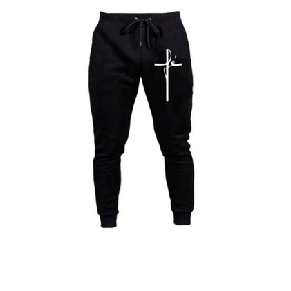 Calça Masculina Moletom Fé religião Academia Sp