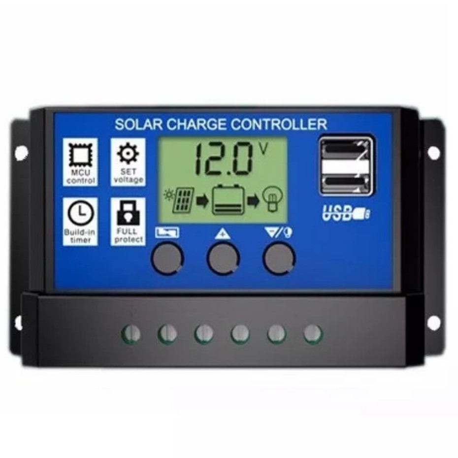 Controlador Carga solar  Pwm Lcd 30a Usb Regulador Automático 12V 30 A