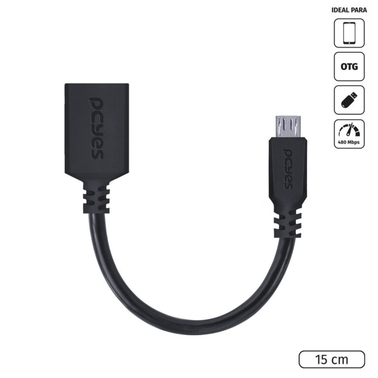 ADAPTADOR OTG MICRO USB PARA USB 2.0 15CM PRETO CO