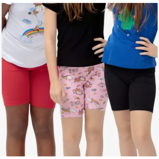 Kit 5 Shorts Infantil Menina Sortido Estampado Cot