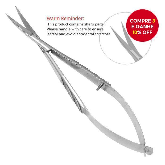 Tesouras de Aço Inoxidável Estilo Barb/Russo de 