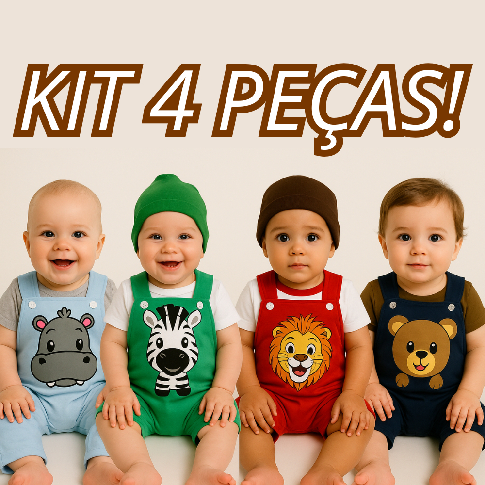 Kit Roupa De Bebe Peças Safari Enxoval Presente Unissex Menino E Menina Roupas de Bebê Conjunto Bebê