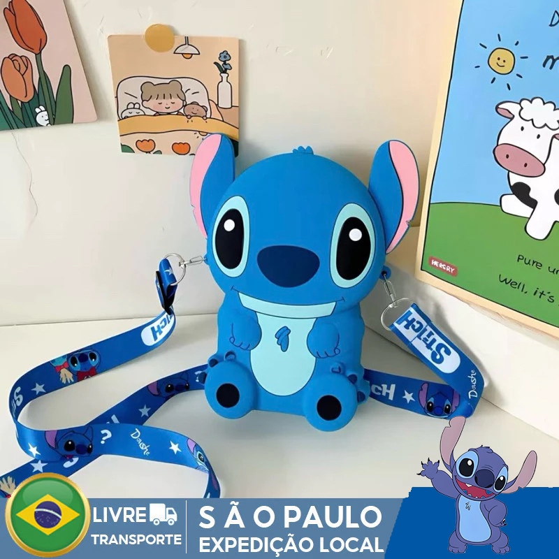 Bolsa Disney Stitch Para Mulheres, Novo Nicho Saco De Telefone De Silicone Para Meninas E Crianças,