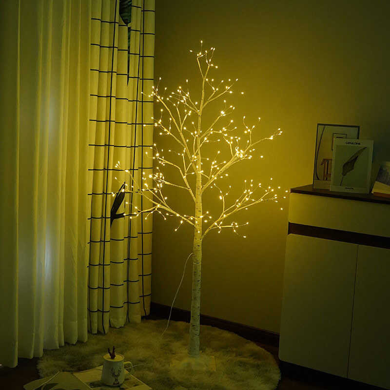Luz da árvore led ação de graças bétula Interior decoração para casa luz festa cena Layout paisagem