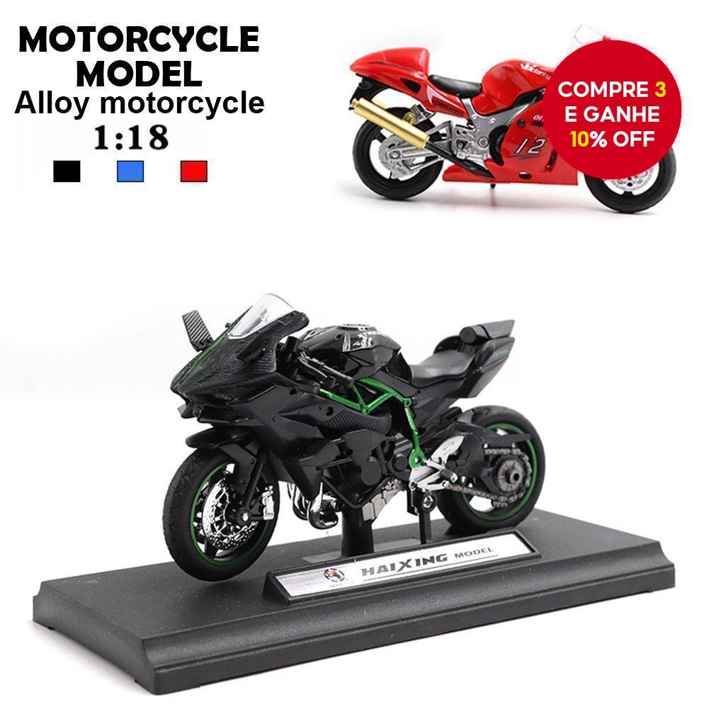 Modelo De Motocicleta Ninja H2R Escala 1 : 18 Fundido Brinquedo Preto Presente