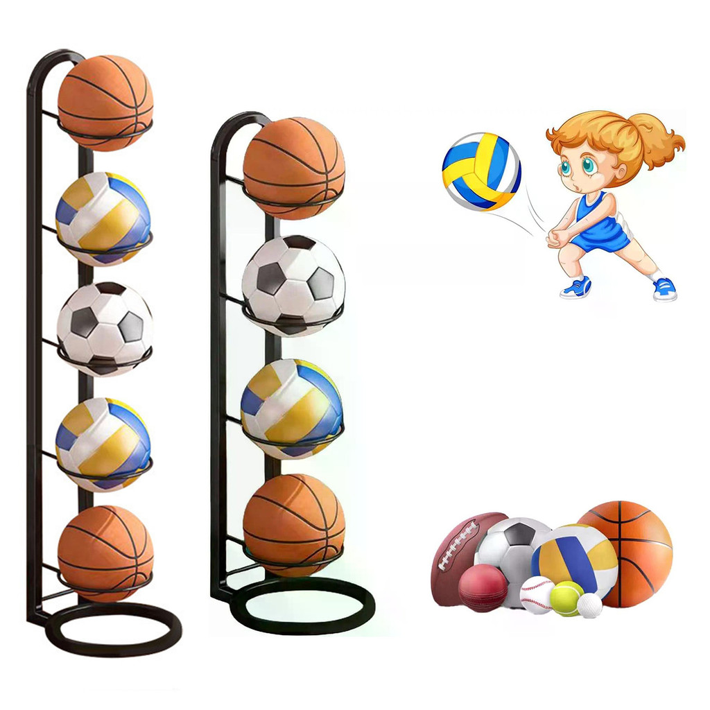 Anel De Armazenamento De Basquete De 4-5 Camadas , Organizador , Rack Suporte De Bola , Vôlei , Rugb
