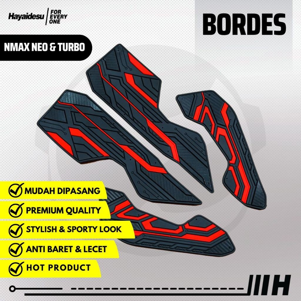 KJ45ES Hayaidesu Piso Passo Boardrest Tapete Motor NMAX NEO E TURBO Bordes-Qualidada Premium