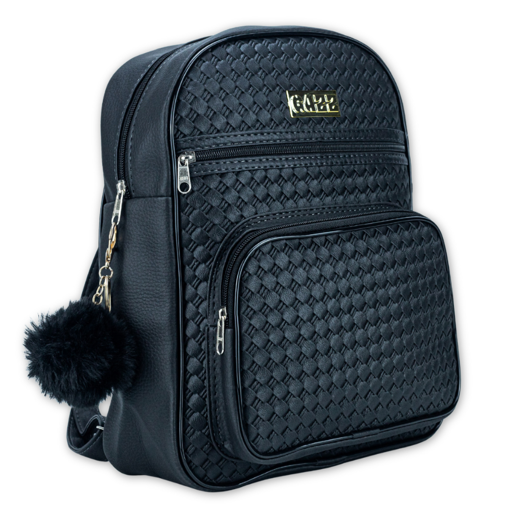Bolsa Mochila Feminina de Couro Sintetico Bolsas Femininas de Moda + Chaveiro Pompom