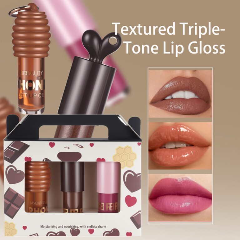 Conjunto De Brilho Labial Brilhante Coelho Rosa Ch