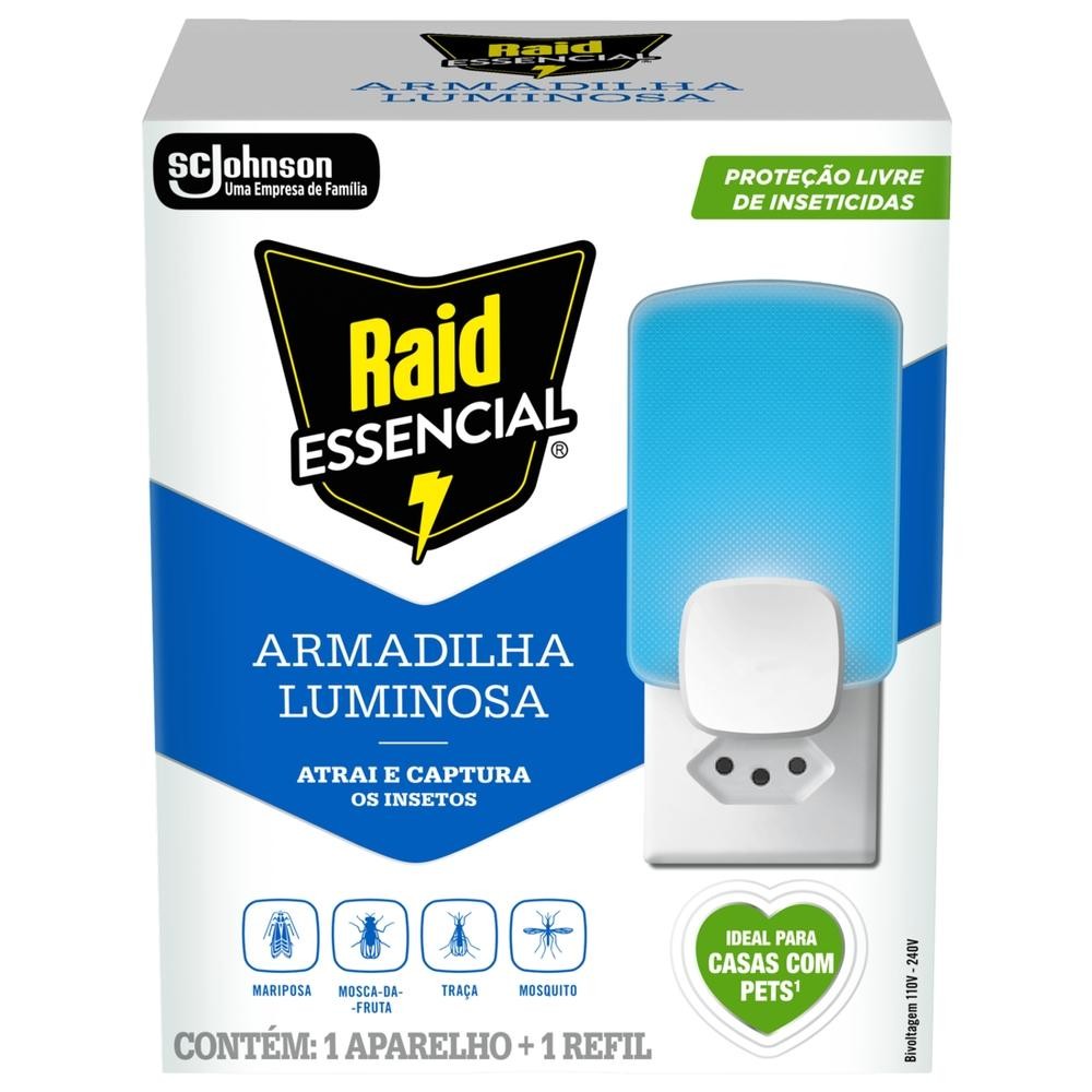 Kit Armadilha Luminosa + Refil Raid Essencial