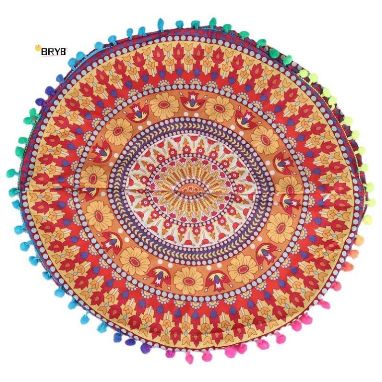 Mandala Indiana Piso Redondo Boêmio Almofadas Cap