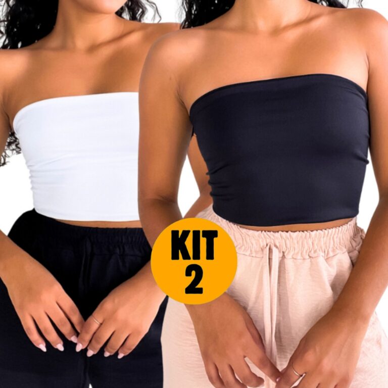 Kit 2 Top Cropped Feminino Tomara que Caia Elegant