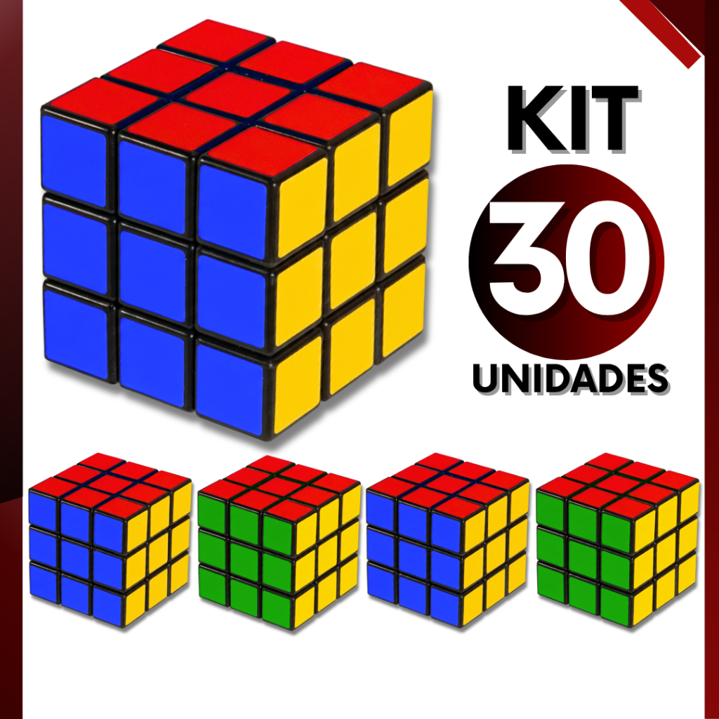 Kit Cubo Mágico 5x5x5cm Brinquedo Educativo Para Crianças e Adultos Atacado ou Lembrancinha
