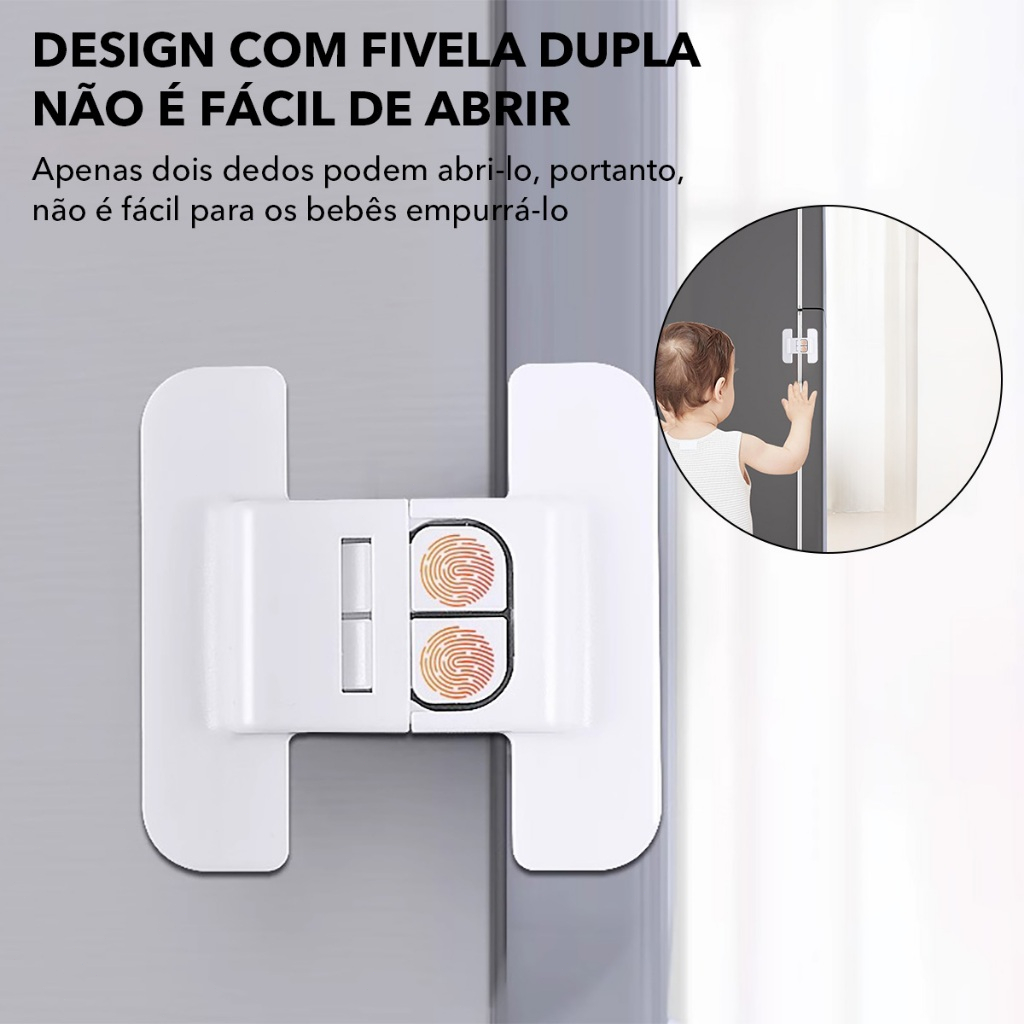 Trava para Porta de Geladeira Protetor Segurança Criança Proteção Bebê