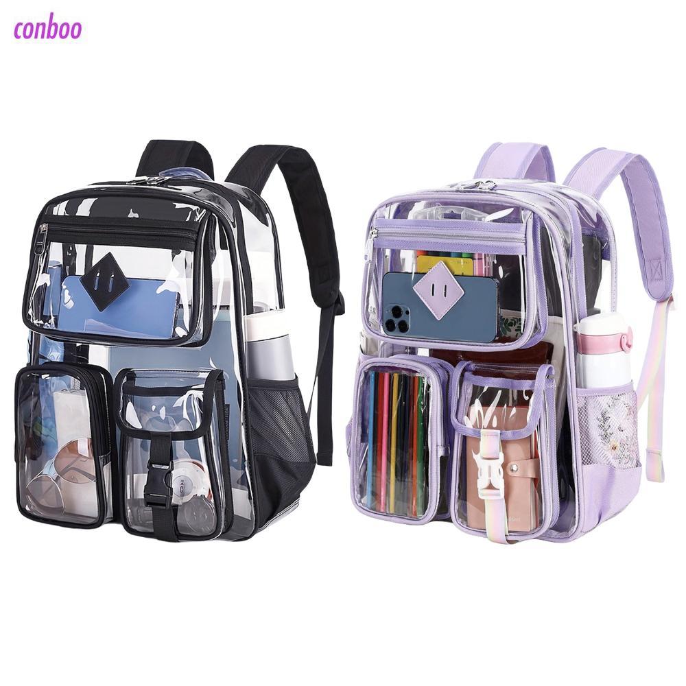Mochila Transparente De Grande Capacidade , Bolsa Para Laptop , Versátil , Viagem Ao Ar Livre , Cami