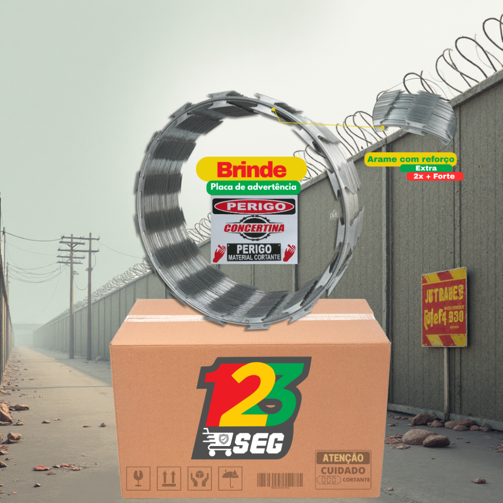 Cerca Concertina Simples 30cm para 10 metros galvanizado antiferrugem