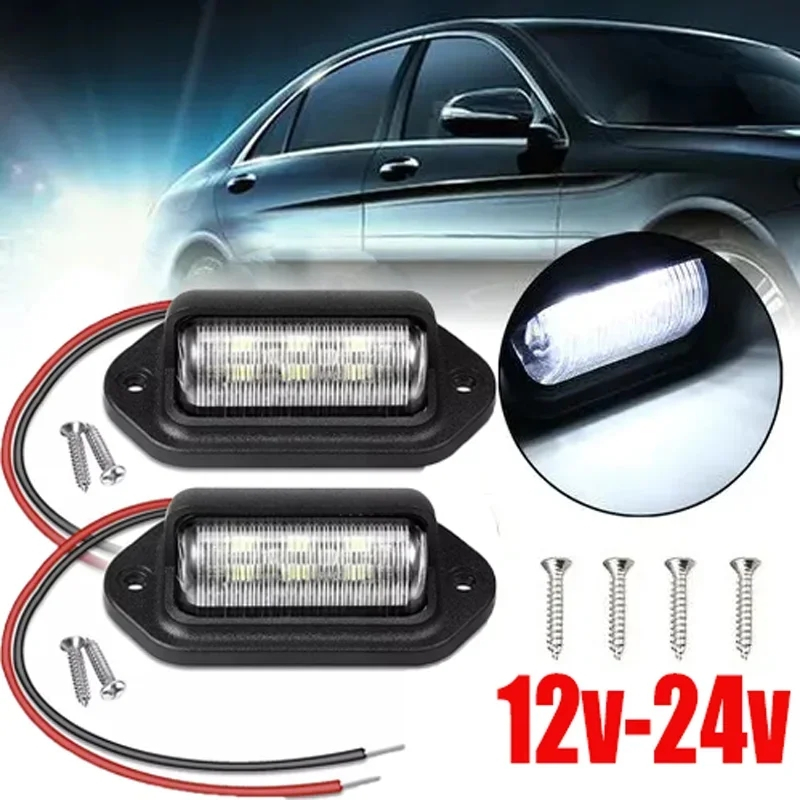 2/4/8 Pçs 6 LED Luz Da Placa De Identificação Do Carro Para SUV Caminhão Reboque Van Tag Passo Lâmpa