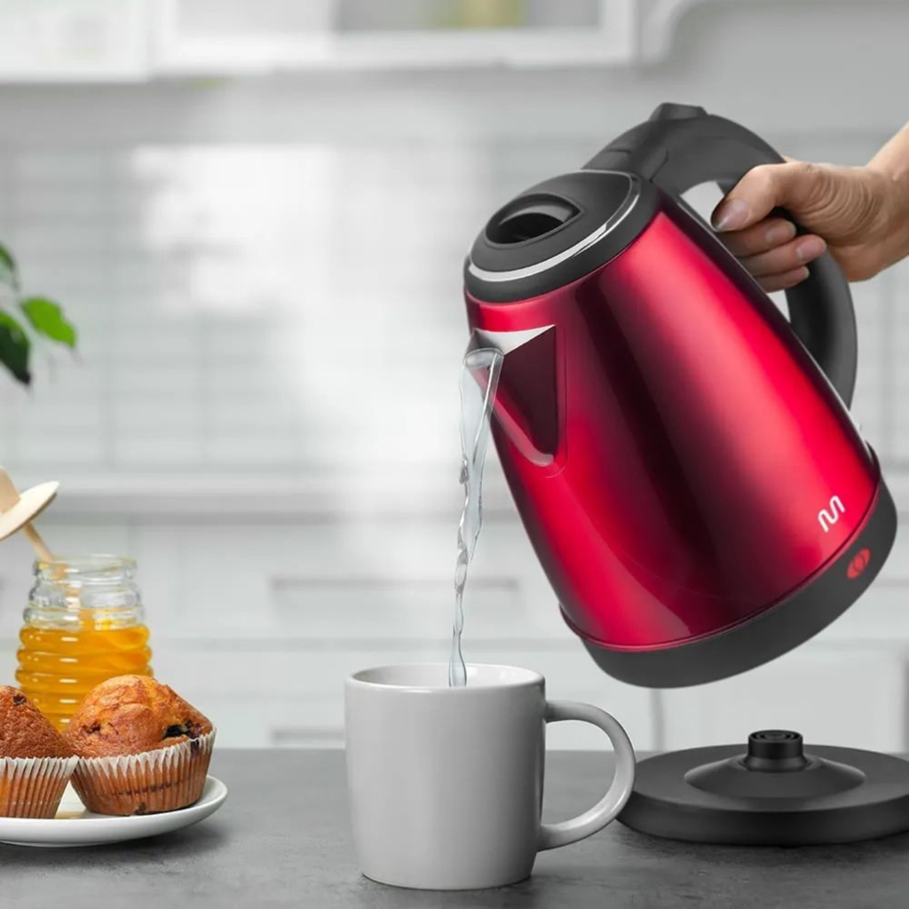 Chaleira Elétrica Jarra 1.8L Café Chá Inox 110v Vermelha