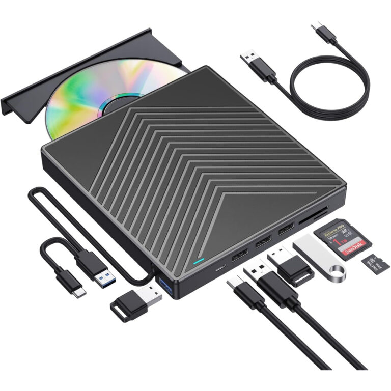8 Em 1 Gravador Leitor Cd Dvd Externo Usb 3.0 Pc N
