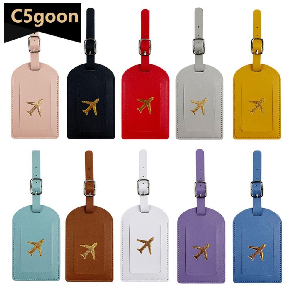 C5GOON Etiqueta De Bagagem De Couro PU , Identificadora De Mala Com Papel Exclusivo Saco De Embarque