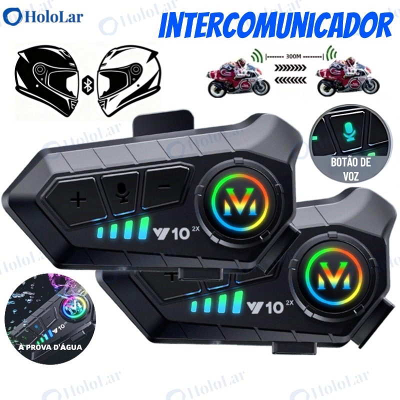 Fone De Ouvido Intercomunicador De Capacete De Motocicleta Bluetooth Com Interfone BT De 300-500M Pa