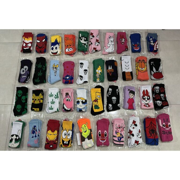 Meias temáticas divertidas qualidade cano alto