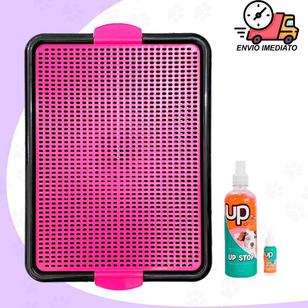 Kit Tapete Higiênico Lavável Grande Sanitário Pet + Xixi Sim Não Gato Cães Banheiro de Cachorro