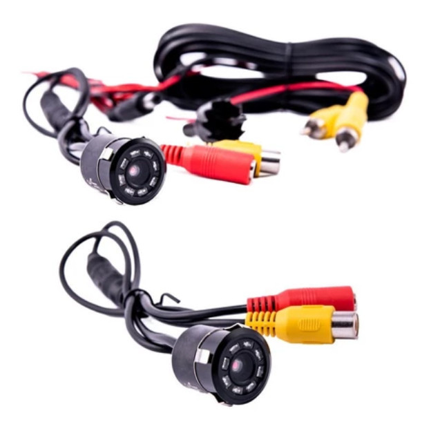 Furo de 20MM com luz 8 LED Câmera reversa HD Vis�