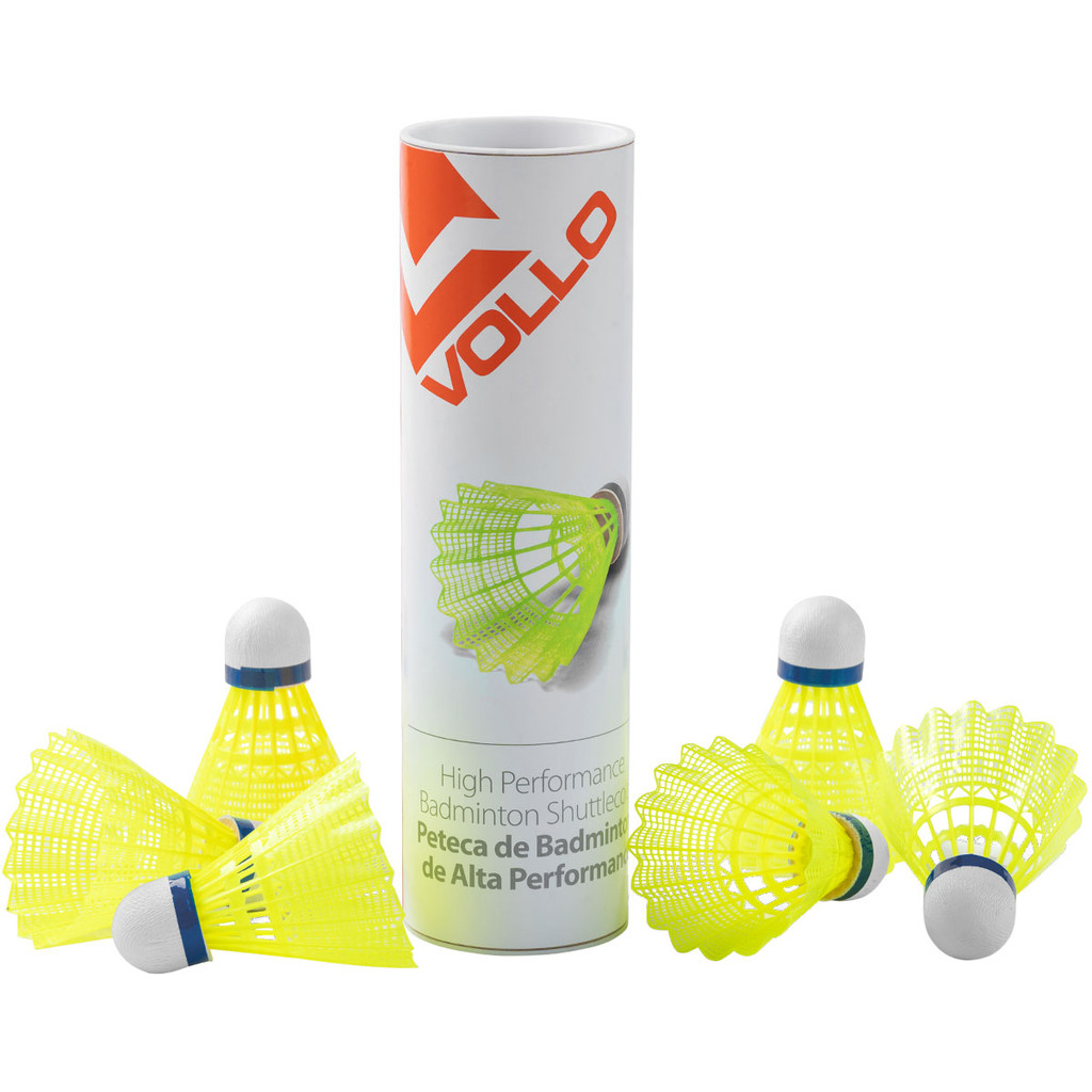 Kit Petecas Badminton Nylon 6 Unidades Amarelo Vollo Sports