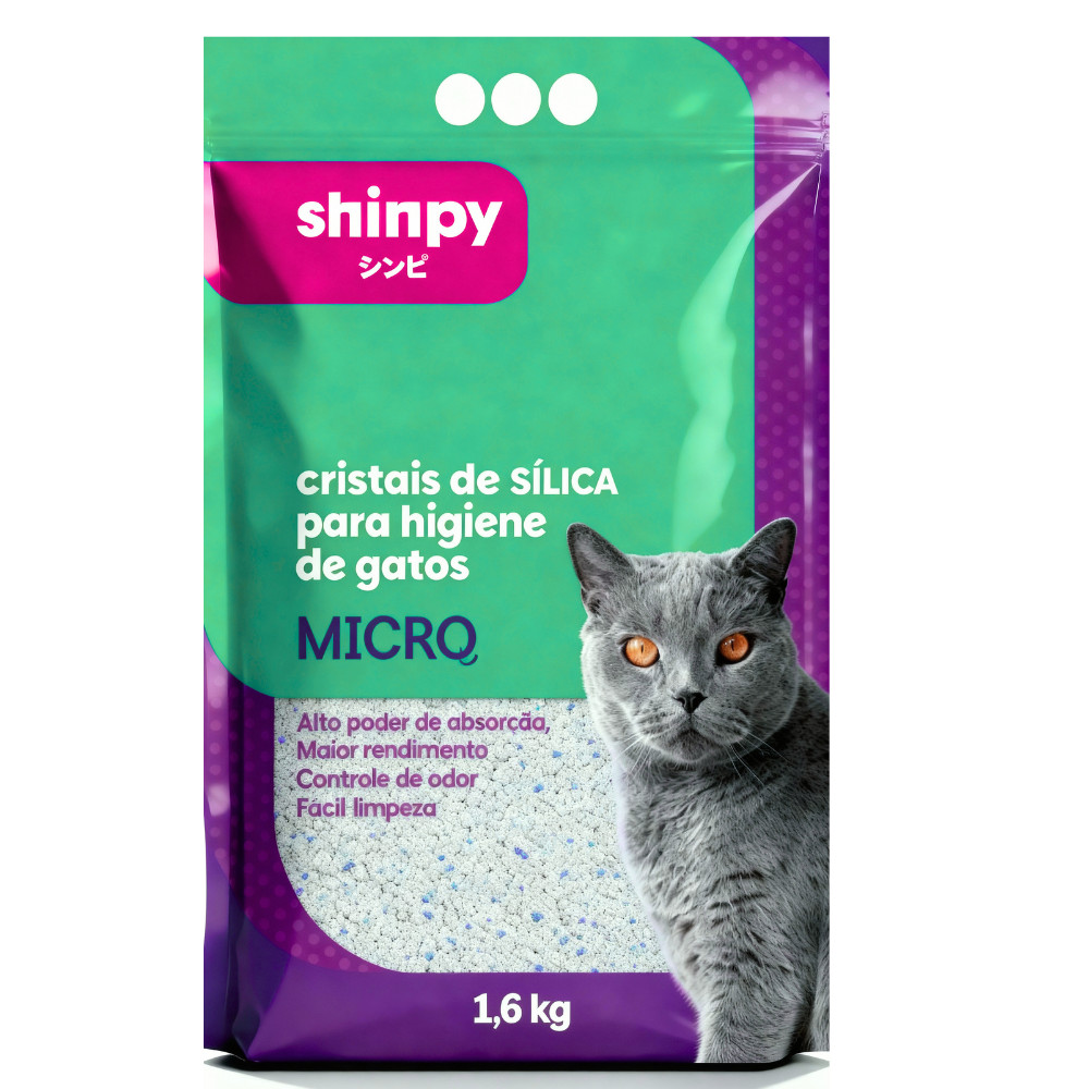 Areia Sanitária Shinpy Micro Sílica para Gatos 1,6kg