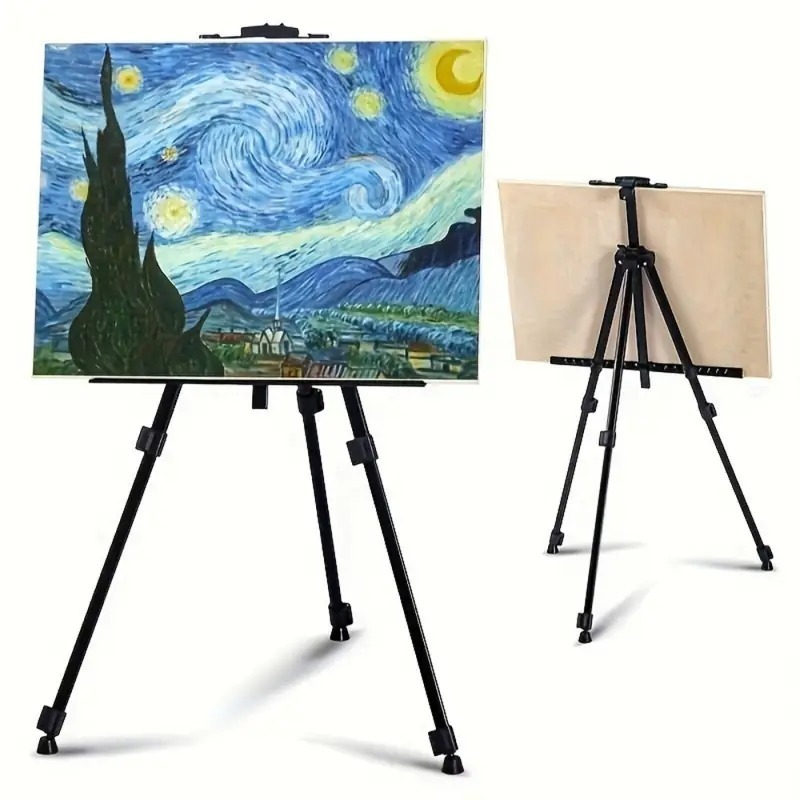 Cavalete Tripé de Pintura Profissional 1,60m Dobrável com Bolsa  Para Tela Grande, Aço Resistente 3k