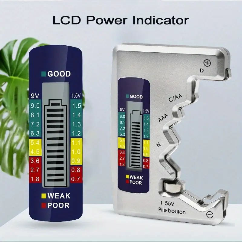 Testador Medidor De Pilhas Com Capacidade Da Bateria 1,5v LCD Mostrador Digital Teste Rápido Ferrame