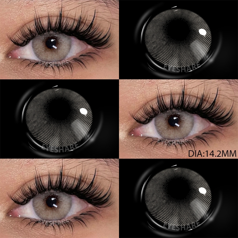 EYESHARE Um Par De Lentes Cinza Claro , Coloridas Com Estojo Suaves Da Série , Envio Rápido Do Brasi