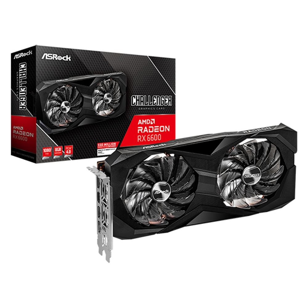 Placa de vídeo AMD ASRock Challenger Radeon RX6600 8GB GDDR6 128 Bits – 90-GA2RZZ-00UANF