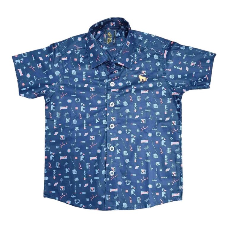 Camisa Astronauta Social Azul Marinho Infantil